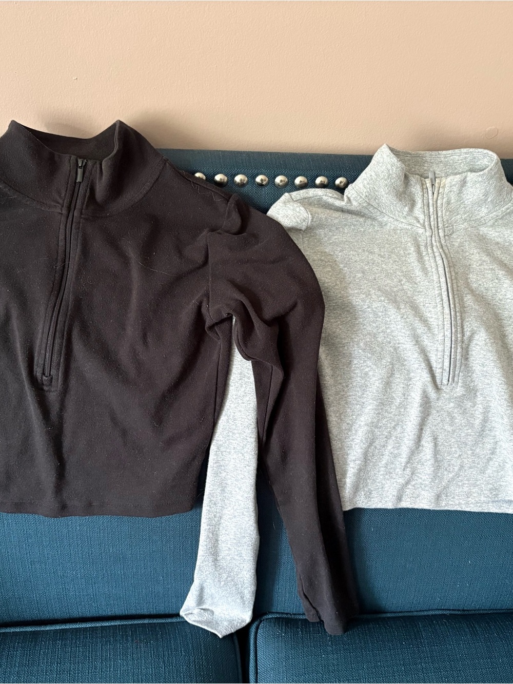 Sunday Best Black Cropped Half-Zip Top